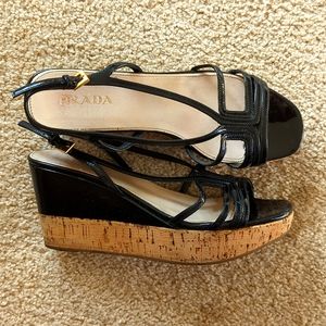 Prada Black Sandals Shoes 7.5